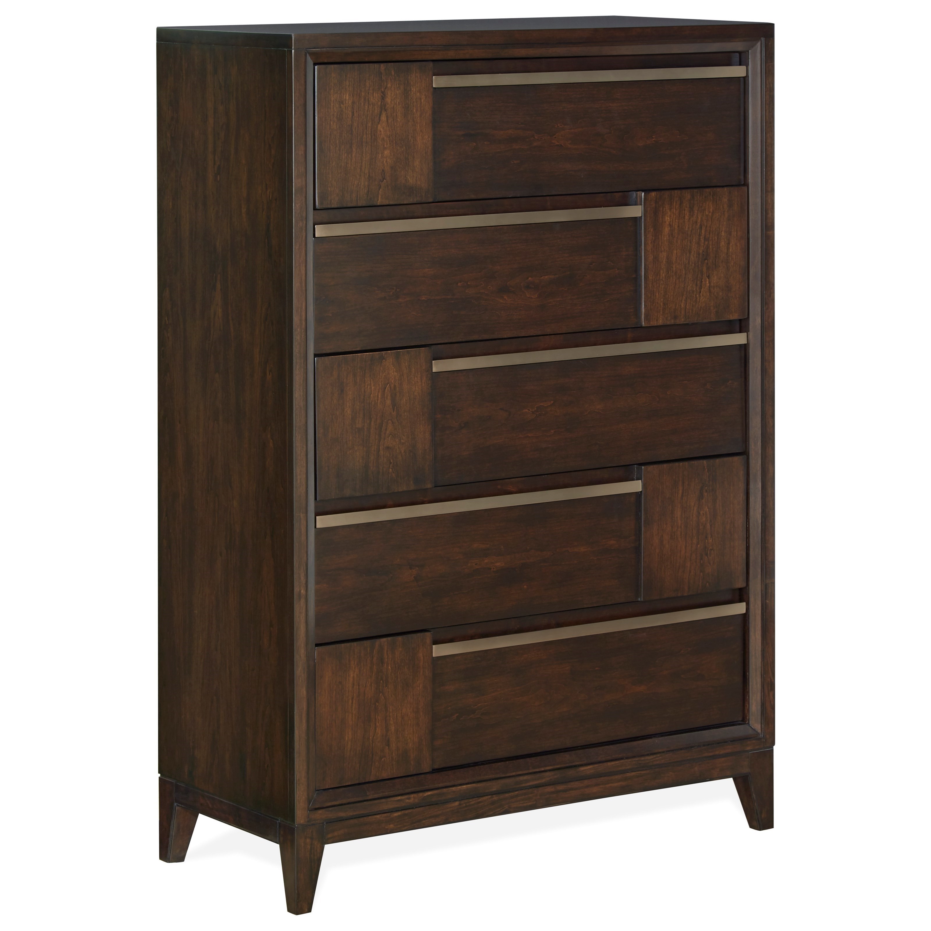 Magnussen Home Modern Geometry Bedroom Contemporary 5 Drawer Chest with